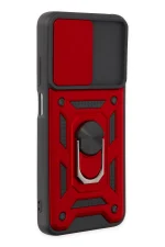 Newface Xiaomi Redmi 10 2022 Kılıf Pars Lens Yüzüklü Silikon - Kırmızı - Görsel 2