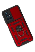 Newface Xiaomi Redmi 10 2022 Kılıf Pars Lens Yüzüklü Silikon - Kırmızı - Görsel 3