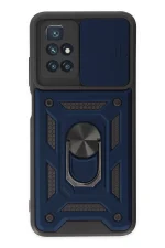 Newface Xiaomi Redmi 10 2022 Kılıf Pars Lens Yüzüklü Silikon - Lacivert