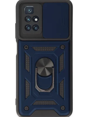 Newface Xiaomi Redmi 10 2022 Kılıf Pars Lens Yüzüklü Silikon - Lacivert