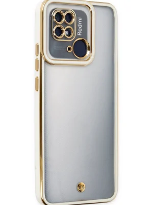 Newface Xiaomi Redmi 10C Kılıf Liva Lens Silikon - Beyaz