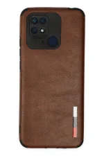 Newface Xiaomi Redmi 10C Kılıf Loop Deri Silikon - Kahverengi