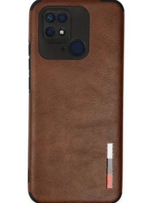 Newface Xiaomi Redmi 10C Kılıf Loop Deri Silikon - Kahverengi