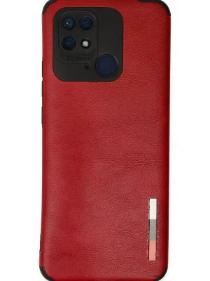 Newface Xiaomi Redmi 10C Kılıf Loop Deri Silikon - Kırmızı