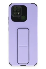 Newface Xiaomi Redmi 10C Kılıf Mega Standlı Silikon - Lila - Görsel 2