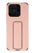 Newface Xiaomi Redmi 10C Kılıf Mega Standlı Silikon - Pudra - Görsel 2