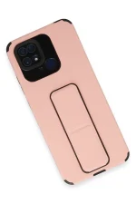 Newface Xiaomi Redmi 10C Kılıf Mega Standlı Silikon - Pudra - Görsel 3