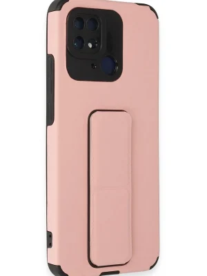 Newface Xiaomi Redmi 10C Kılıf Mega Standlı Silikon - Pudra