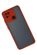 Newface Xiaomi Redmi 10C Kılıf Montreal Silikon Kapak - Kırmızı - Görsel 2