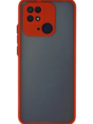 Newface Xiaomi Redmi 10C Kılıf Montreal Silikon Kapak - Kırmızı