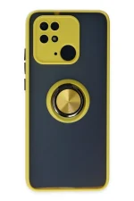 Newface Xiaomi Redmi 10C Kılıf Montreal Yüzüklü Silikon Kapak - Sarı