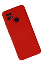 Newface Xiaomi Redmi 10C Kılıf Nano içi Kadife Silikon - Kırmızı - Görsel 2