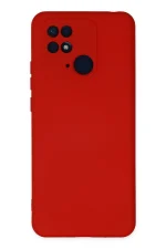 Newface Xiaomi Redmi 10C Kılıf Nano içi Kadife Silikon - Kırmızı