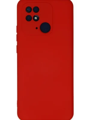Newface Xiaomi Redmi 10C Kılıf Nano içi Kadife Silikon - Kırmızı