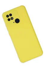 Newface Xiaomi Redmi 10C Kılıf Nano içi Kadife Silikon - Sarı - Görsel 2