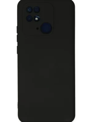 Newface Xiaomi Redmi 10C Kılıf Nano içi Kadife Silikon - Siyah