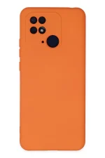 Newface Xiaomi Redmi 10C Kılıf Nano içi Kadife Silikon - Turuncu