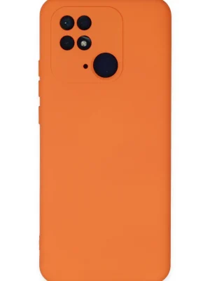 Newface Xiaomi Redmi 10C Kılıf Nano içi Kadife Silikon - Turuncu