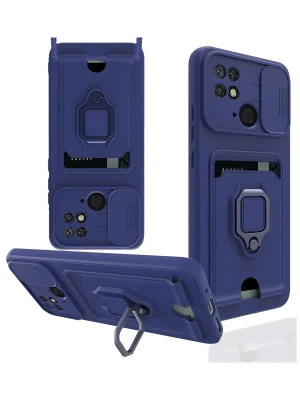 Newface Xiaomi Redmi 10C Kılıf Zuma Kartvizitli Yüzüklü Silikon - Lacivert