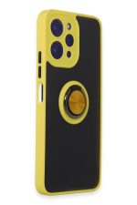 Newface Xiaomi Redmi 12 Kılıf Montreal Yüzüklü Silikon Kapak - Sarı - Görsel 2