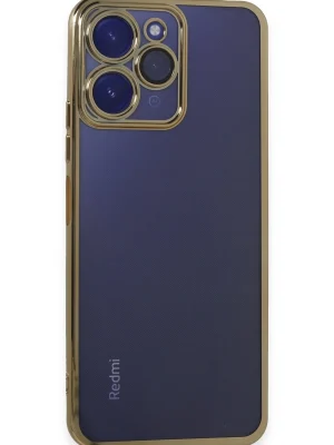 Newface Xiaomi Redmi 12 Kılıf Razer Lensli Silikon - Gold