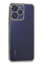 Newface Xiaomi Redmi 12 Kılıf Razer Lensli Silikon - Gümüş