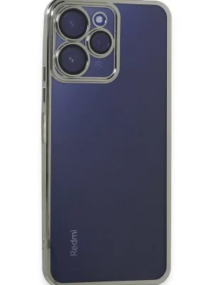 Newface Xiaomi Redmi 12 Kılıf Razer Lensli Silikon - Gümüş