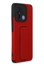 Newface Xiaomi Redmi 12C Kılıf Mega Standlı Silikon - Kırmızı - Görsel 2