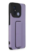 Newface Xiaomi Redmi 12C Kılıf Mega Standlı Silikon - Lila - Görsel 2