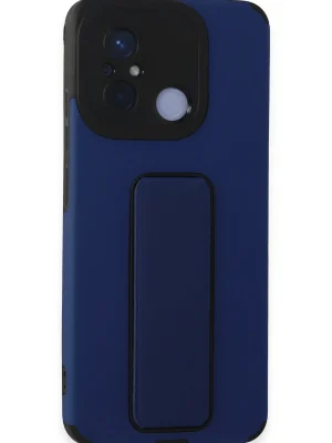Newface Xiaomi Redmi 12C Kılıf Mega Standlı Silikon - Mavi
