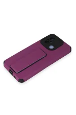 Newface Xiaomi Redmi 12C Kılıf Mega Standlı Silikon - Mor - Görsel 4