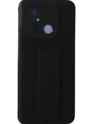 Newface Xiaomi Redmi 12C Kılıf Mega Standlı Silikon - Siyah