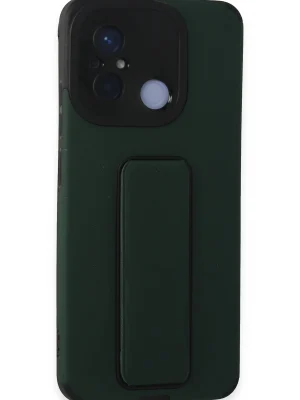 Newface Xiaomi Redmi 12C Kılıf Mega Standlı Silikon - Yeşil
