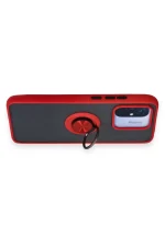 Newface Xiaomi Redmi 12C Kılıf Montreal Yüzüklü Silikon Kapak - Kırmızı - Görsel 3