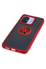 Newface Xiaomi Redmi 12C Kılıf Montreal Yüzüklü Silikon Kapak - Kırmızı - Görsel 5