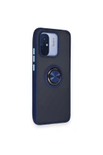 Newface Xiaomi Redmi 12C Kılıf Montreal Yüzüklü Silikon Kapak - Lacivert - Görsel 2