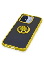 Newface Xiaomi Redmi 12C Kılıf Montreal Yüzüklü Silikon Kapak - Sarı - Görsel 5