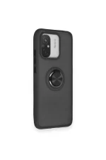 Newface Xiaomi Redmi 12C Kılıf Montreal Yüzüklü Silikon Kapak - Siyah - Görsel 2