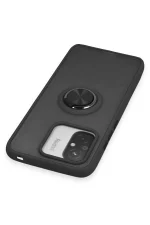 Newface Xiaomi Redmi 12C Kılıf Montreal Yüzüklü Silikon Kapak - Siyah - Görsel 4