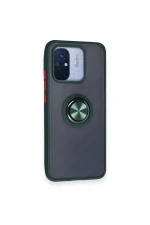 Newface Xiaomi Redmi 12C Kılıf Montreal Yüzüklü Silikon Kapak - Yeşil - Görsel 2