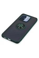 Newface Xiaomi Redmi 12C Kılıf Montreal Yüzüklü Silikon Kapak - Yeşil - Görsel 5