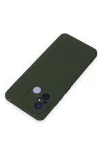 Newface Xiaomi Redmi 12C Kılıf Nano içi Kadife Silikon - Koyu Yeşil - Görsel 3