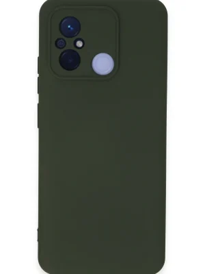 Newface Xiaomi Redmi 12C Kılıf Nano içi Kadife Silikon - Koyu Yeşil