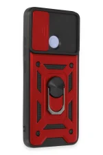 Newface Xiaomi Redmi 12C Kılıf Pars Lens Yüzüklü Silikon - Kırmızı - Görsel 2