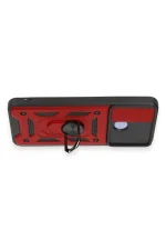 Newface Xiaomi Redmi 12C Kılıf Pars Lens Yüzüklü Silikon - Kırmızı - Görsel 3