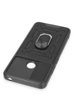 Newface Xiaomi Redmi 12C Kılıf Pars Lens Yüzüklü Silikon - Siyah - Görsel 4