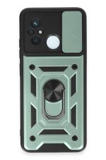 Newface Xiaomi Redmi 12C Kılıf Pars Lens Yüzüklü Silikon - Yeşil