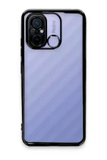 Newface Xiaomi Redmi 12C Kılıf Razer Lensli Silikon - Siyah