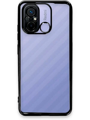 Newface Xiaomi Redmi 12C Kılıf Razer Lensli Silikon - Siyah