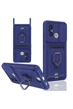 Newface Xiaomi Redmi 12C Kılıf Zuma Kartvizitli Yüzüklü Silikon - Lacivert